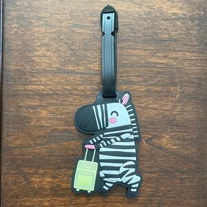 Black and White Zebra luggage Bag Tag Cartoon Design for travel
